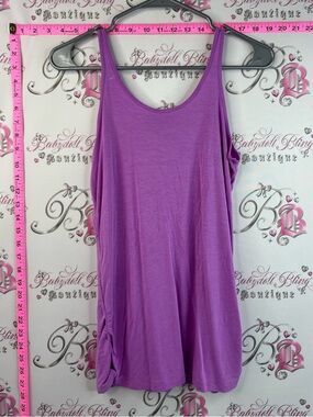 Dex tank top neon purple cinch sides lilac Lavender Scoop Neck Tank Top